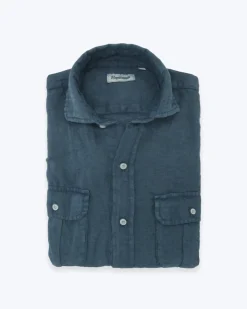 CAMISA DE LINO AZUL SEEMS